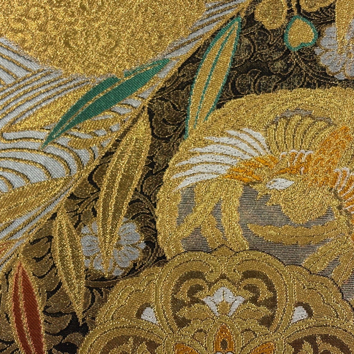 美品】 袋帯 秀品 華文 鳥丸文 金糸 箔 金色 六通 正絹｜中古・古着