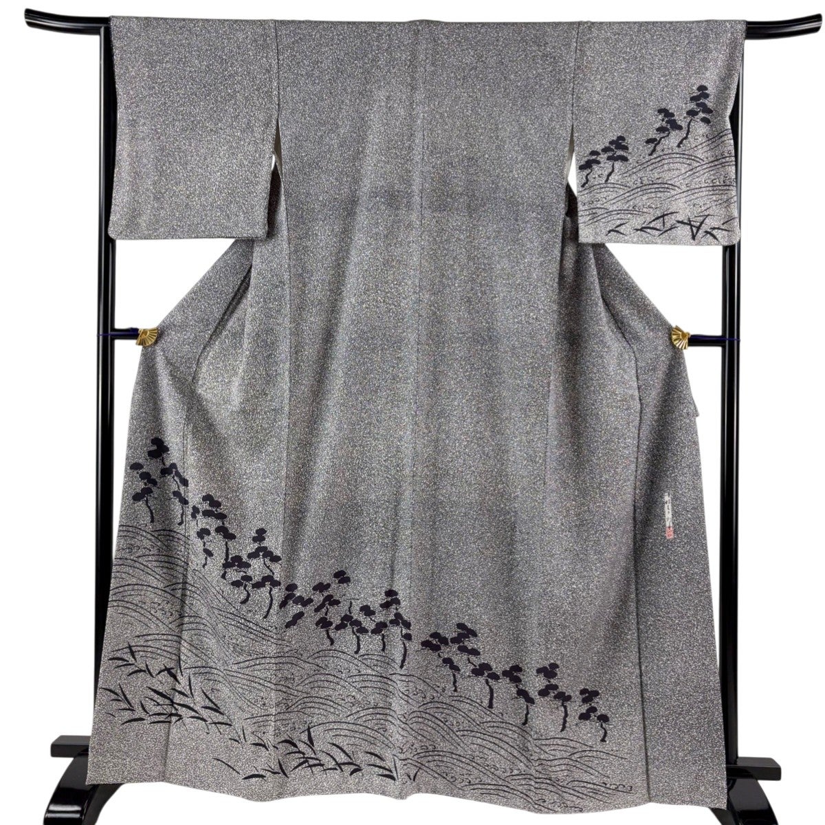 美品】 付下げ 身丈160.5cm 裄丈66cm M 袷 斉藤三才 落款あり 鳥