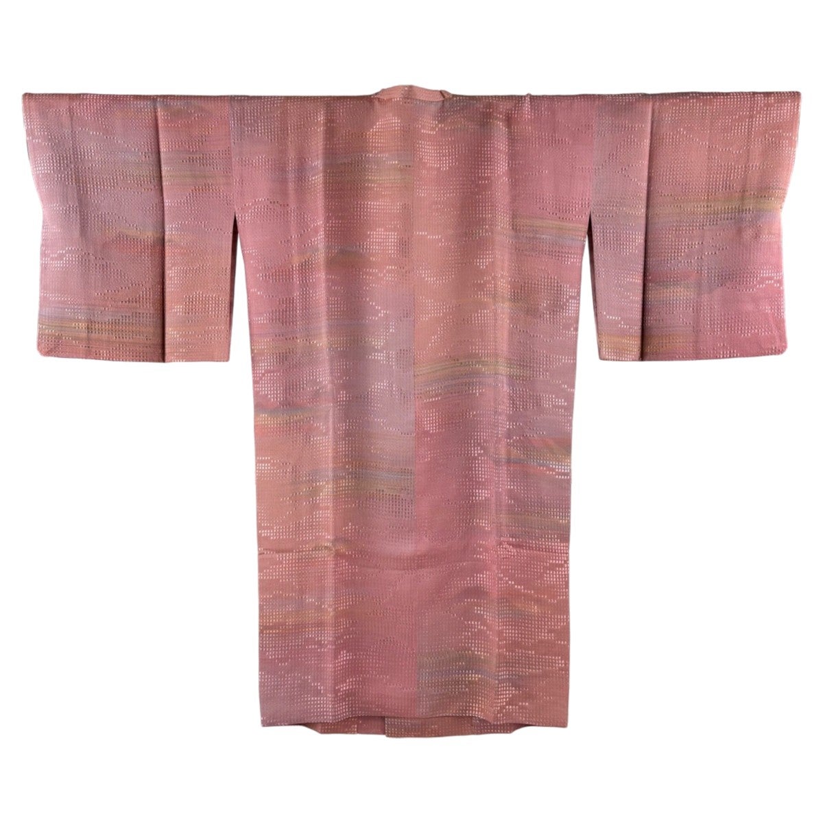 【美品】 道行 身丈90cm 裄丈61.5cm 正絹 秀品 【中古】 道行 身丈105cm 裄丈69cm L 和装コート 都衿 幾何学 地紋 灰紫 正絹 美