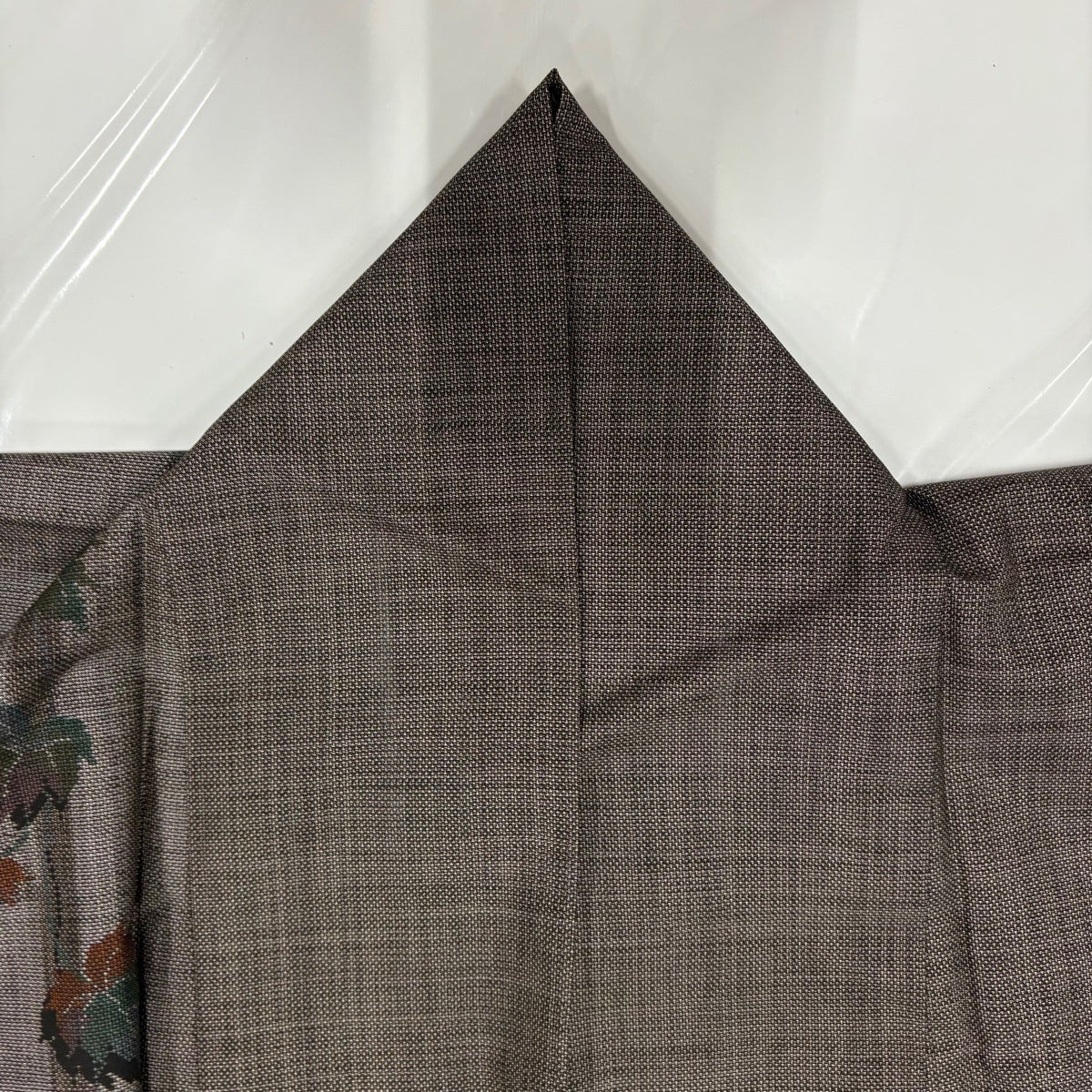 美品】 紬 身丈166cm 裄丈64.5cm M 袷 蔦 灰茶 正絹 秀品｜中古・古着
