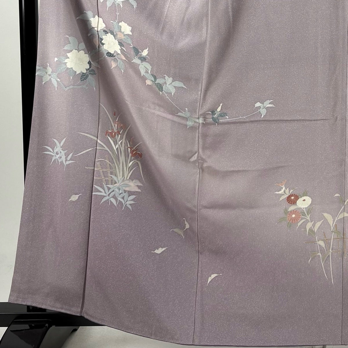 付下げ 身丈163cm 裄丈65.5cm M 袷 ますいわ屋 枝花 草花 ぼかし 薄紫