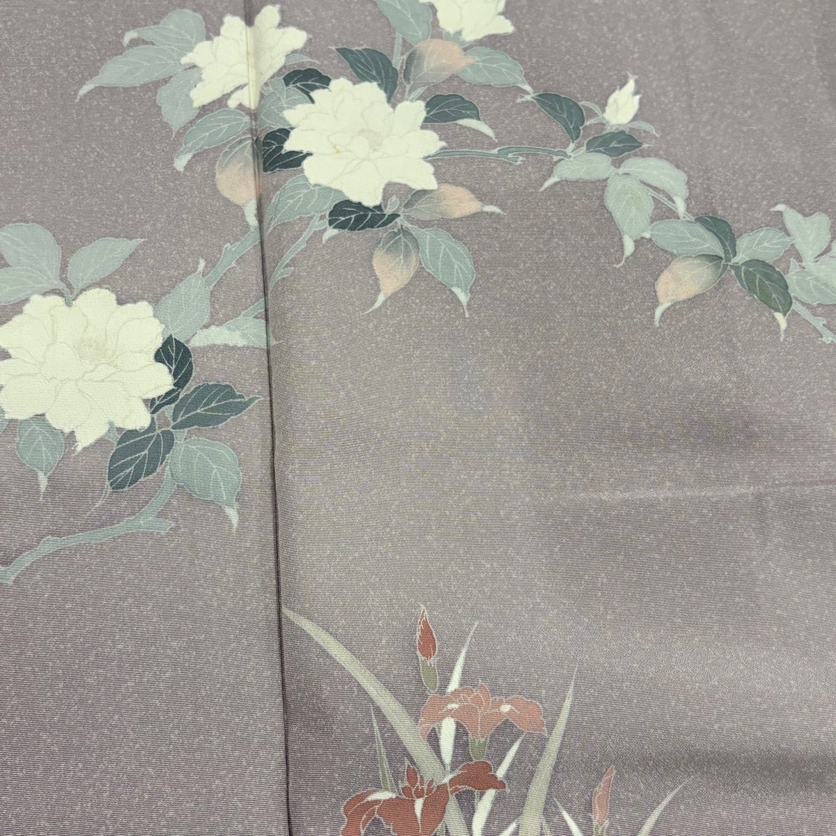 付下げ 身丈163cm 裄丈65.5cm M 袷 ますいわ屋 枝花 草花 ぼかし 薄紫