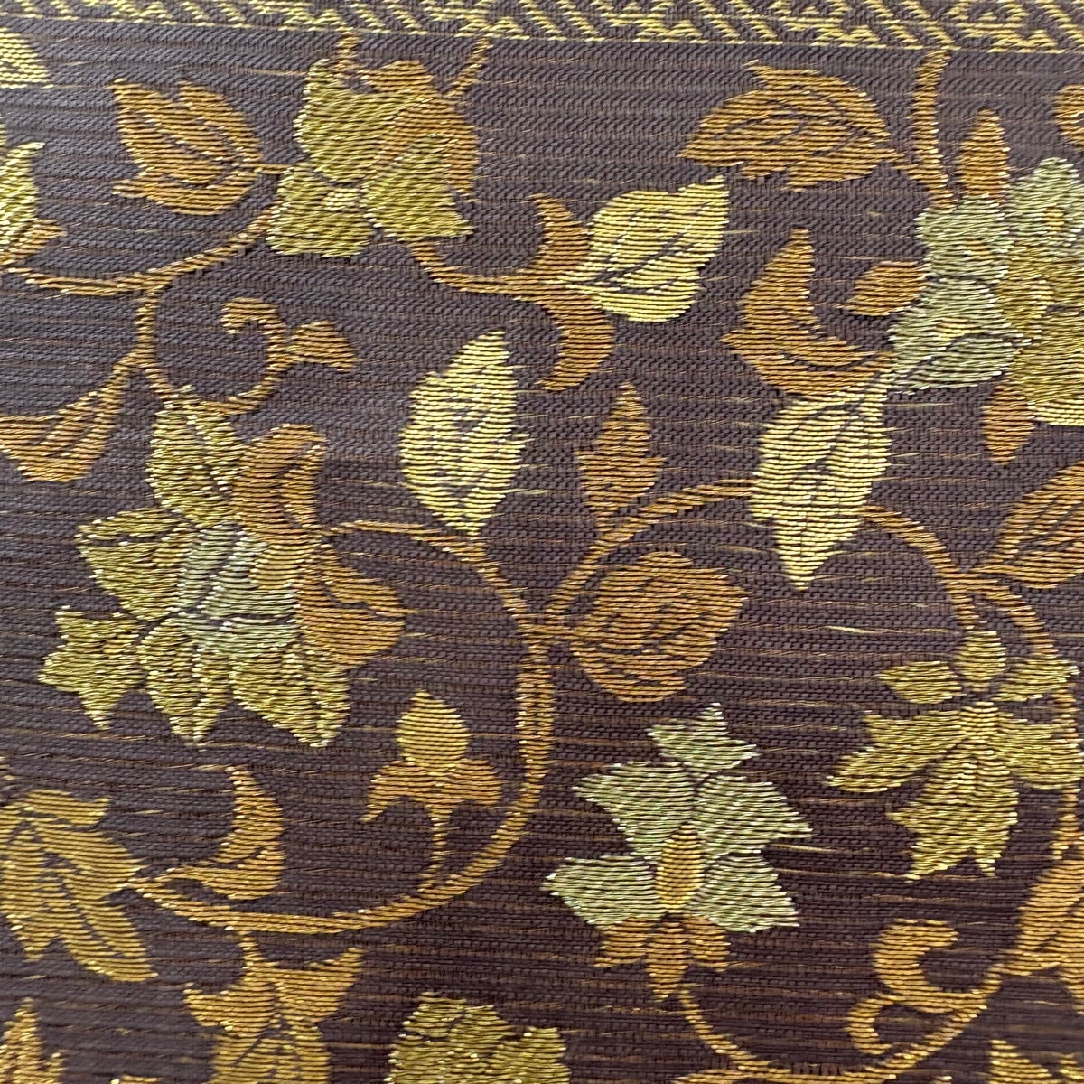 袋帯 秀品 夏帯 絽 花唐草 鳥 金糸 箔 紫 六通 正絹｜中古・古着
