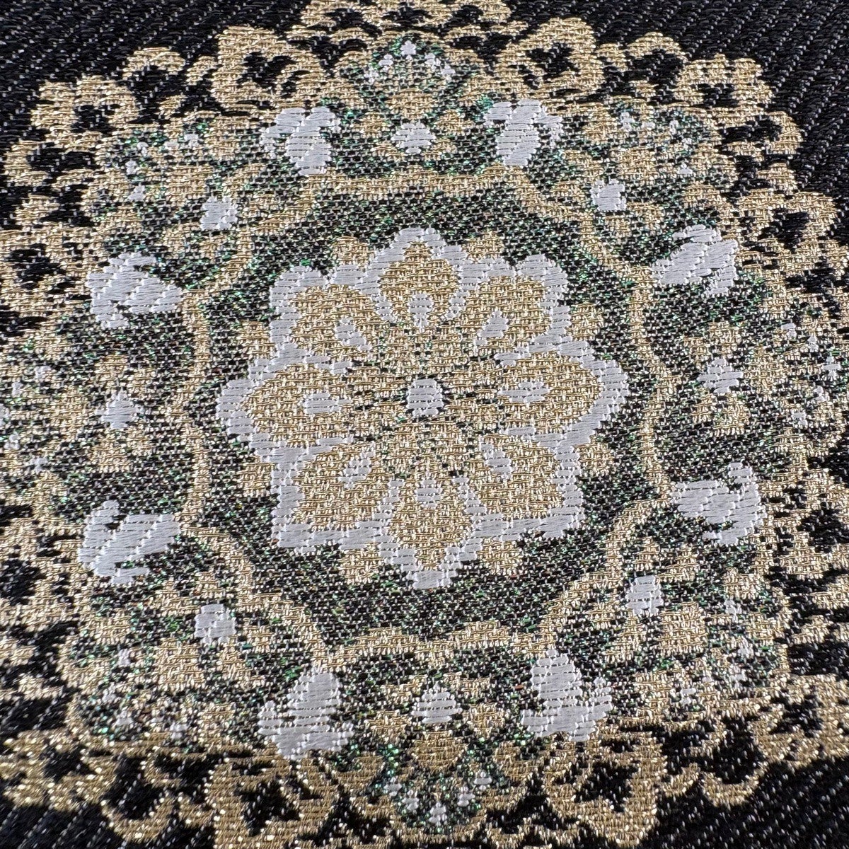 美品】 袋帯 秀品 華文 金糸 箔 灰色 六通 正絹｜中古・古着