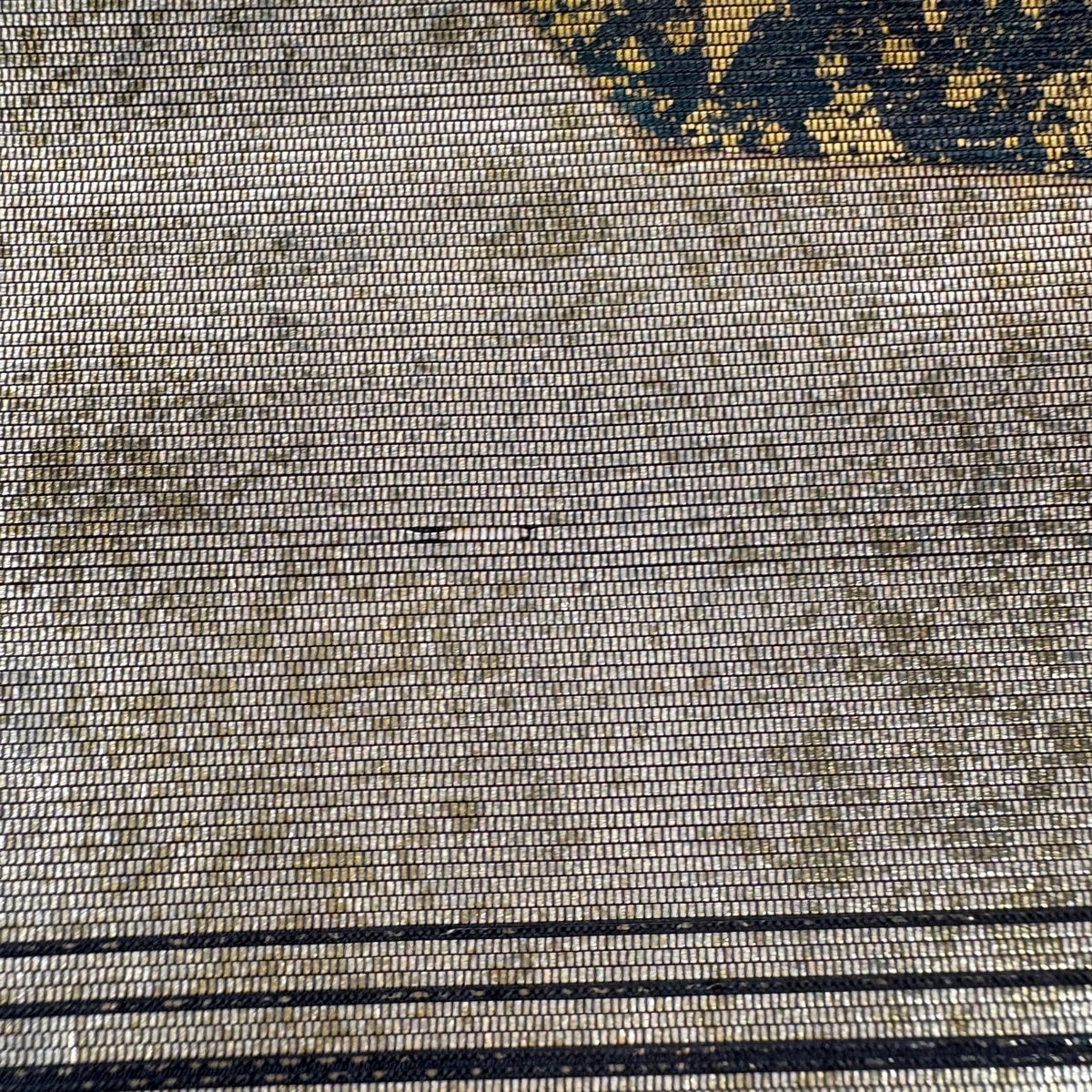 袋帯 秀品 鳥 草花 螺鈿箔 箔 黒 お太鼓柄 正絹｜中古・古着