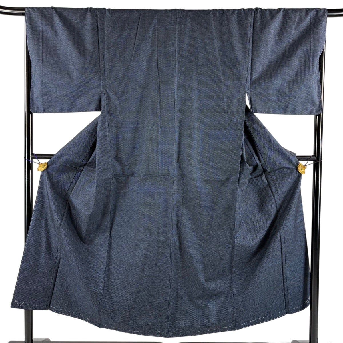 美品】 男着物 身丈148.5cm 裄丈73cm L 袷 アンサンブル 紬 亀甲絣 