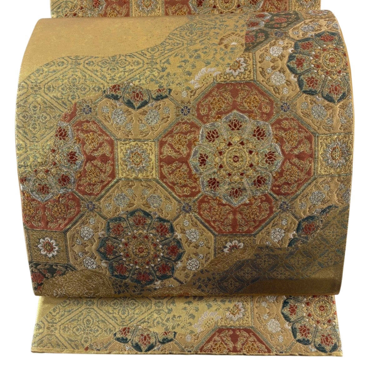 袋帯 秀品 蜀江華文 金銀糸 箔 金色 六通 正絹｜中古・古着