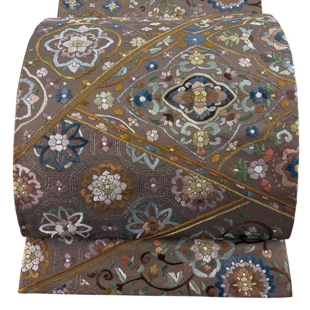袋帯 秀品 花丸文 蜀江文 金糸 箔 金色 六通 正絹｜中古・古着