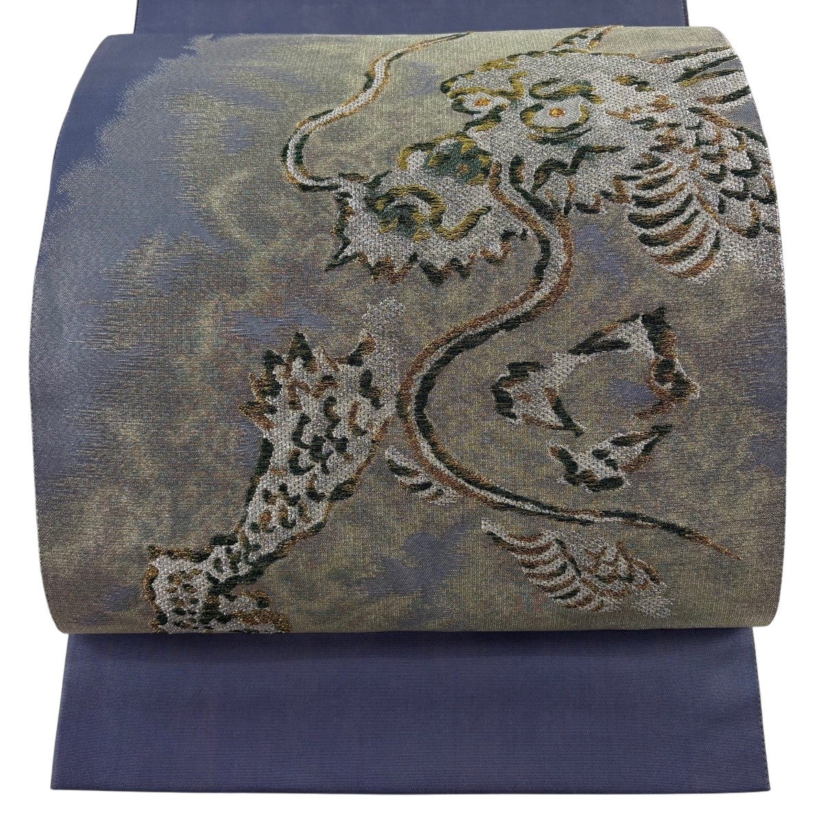 美品】 袋帯 秀品 宇繋模様 文字 金銀糸 箔 金色 お太鼓柄 正絹｜中古