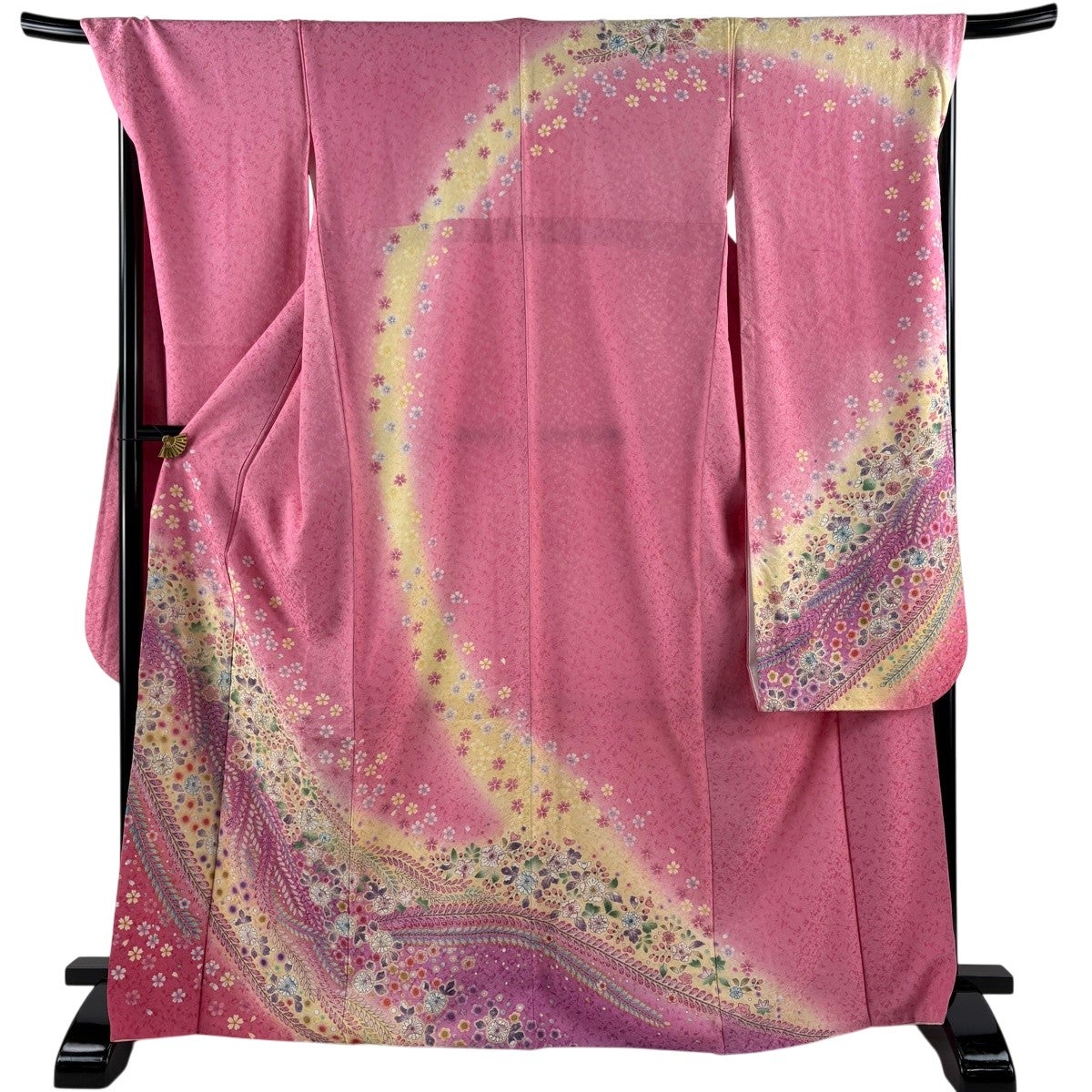 美品】 振袖 身丈167cm 裄丈71.5cm L 袷 辻が花 桜 銀通し ぼかし