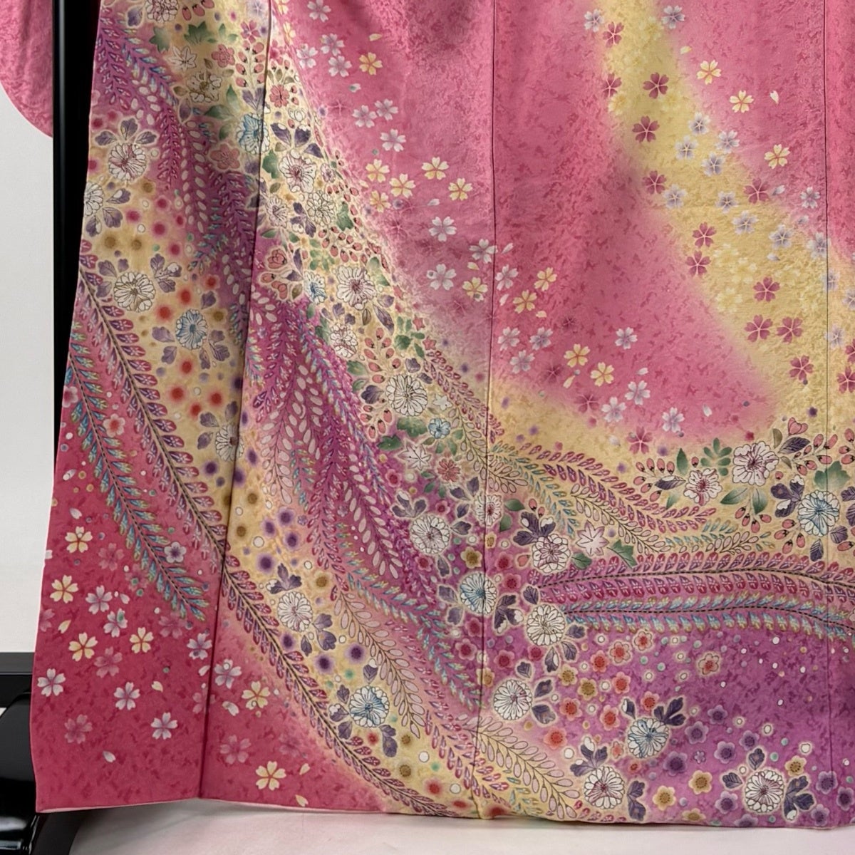 美品】 振袖 身丈167cm 裄丈71.5cm L 袷 辻が花 桜 銀通し ぼかし