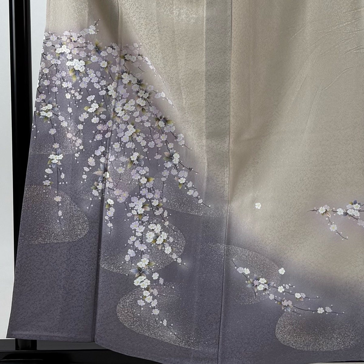 付下げ 身丈160.5cm 裄丈65.5cm M 単衣 やまと 落款あり 枝垂れ桜 霞