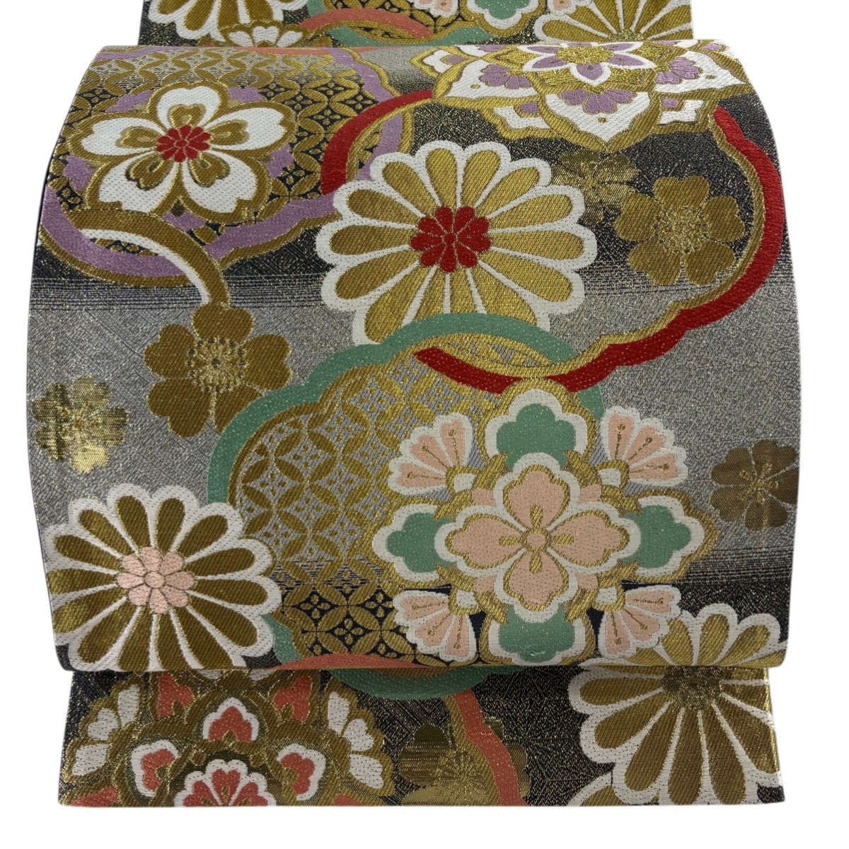 袋帯 秀品 菊花菱 金糸 箔 金色 六通 正絹|中古・古着・リサイクル 袋帯 秀品 菊花菱 金糸 箔 金色 六通 正絹|中古・古着・リサイクル