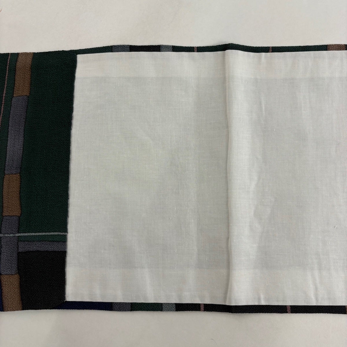 開き名古屋帯 秀品 魚 貝 金彩 縮緬 青緑 正絹｜中古・古着