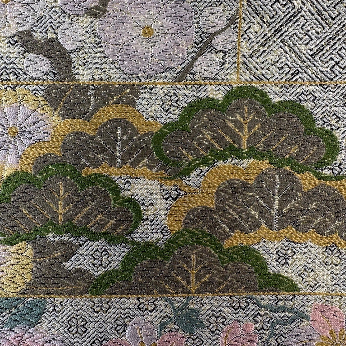 美品】 袋帯 名品 落款あり 伝統工芸士 若林弘恵 新世紀の風形 松竹梅