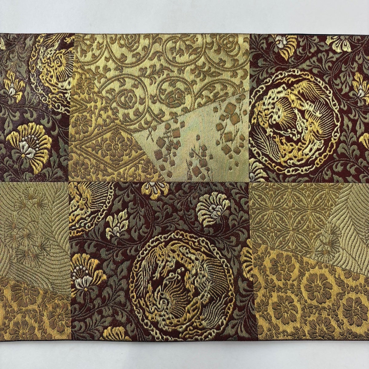 美品】 袋帯 名品 落款あり 本家加納 鳥丸文 花唐草 金糸 箔 金色 六通
