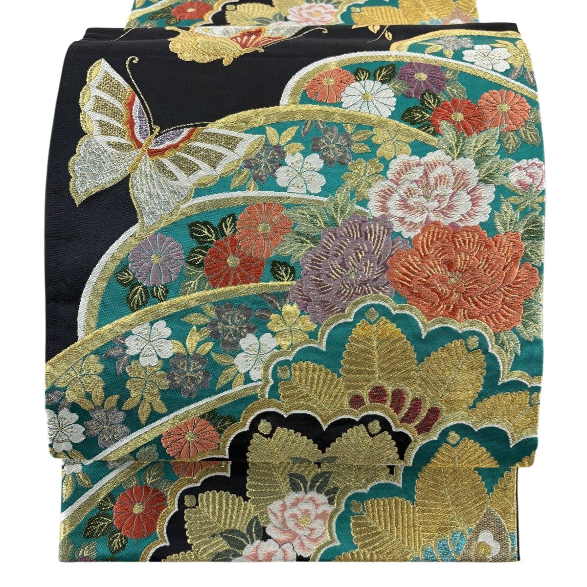 美品】 袋帯 名品 鳥龍雲気文 金糸 黒 六通 正絹|中古・古着 美品】 袋帯 名品 鳥龍雲気文 金糸 黒 六通 正絹|中古・古着