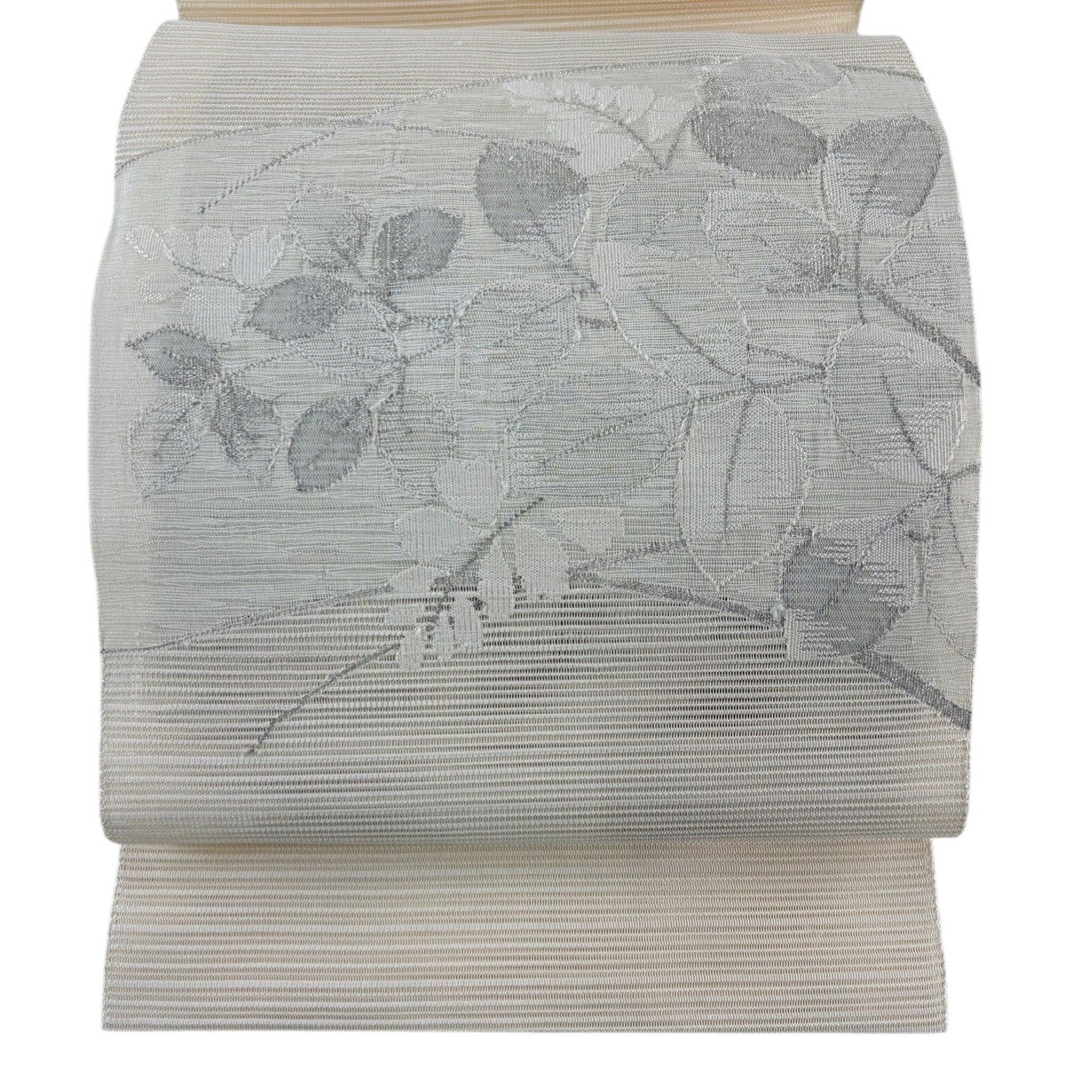 名古屋帯 秀品 夏帯 絽 松葉仕立て 八寸名古屋帯 枝葉 銀糸 名古屋帯 秀品 夏帯 絽 松葉仕立て 八寸名古屋帯 枝葉 銀糸