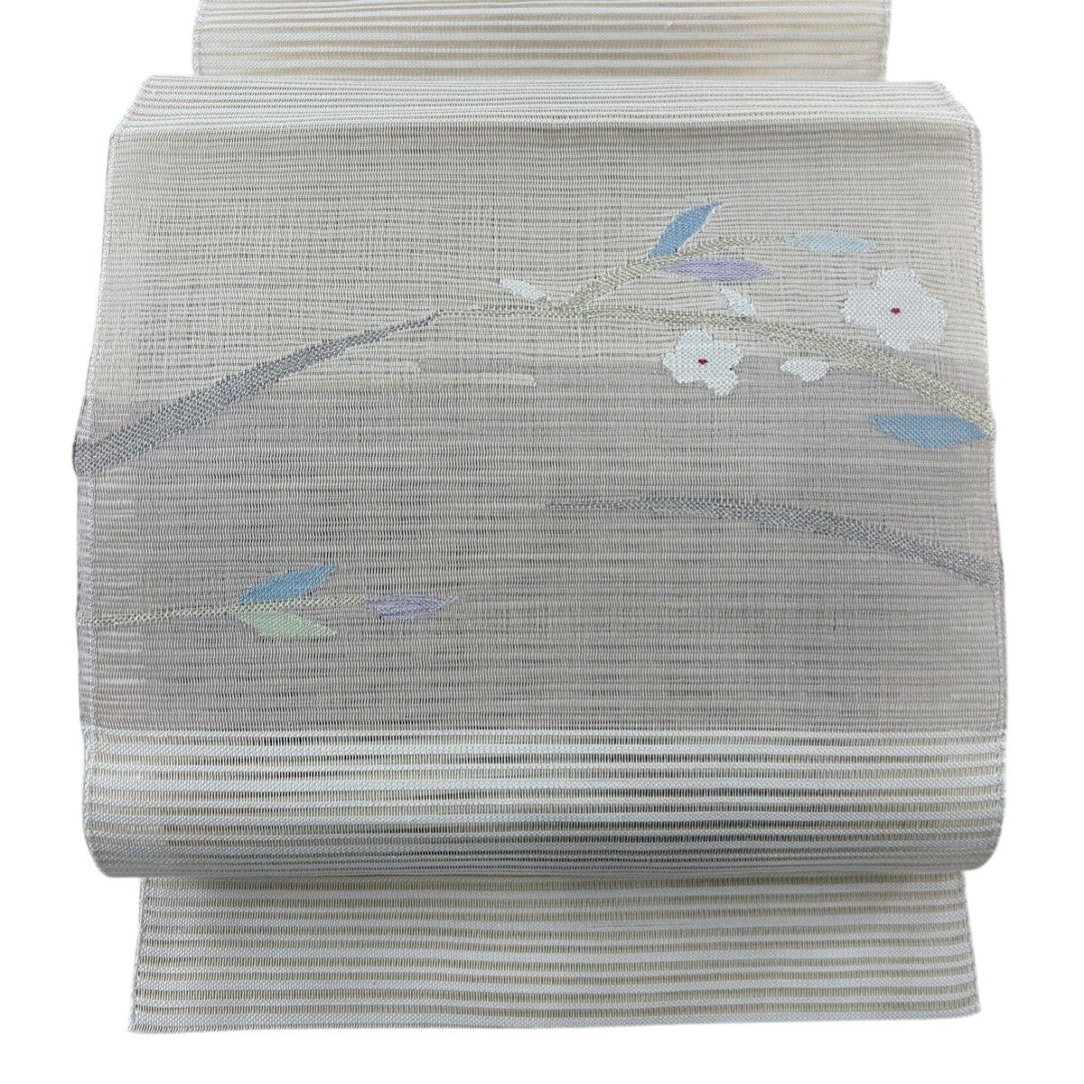 名古屋帯 秀品 夏帯 絽 八寸名古屋帯 松葉仕立て 草花 芝 金銀糸 黄土