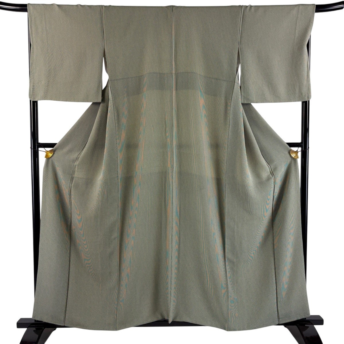 美品】 江戸小紋 身丈159cm 裄丈68cm L 袷 万筋 緑 正絹 秀品｜中古