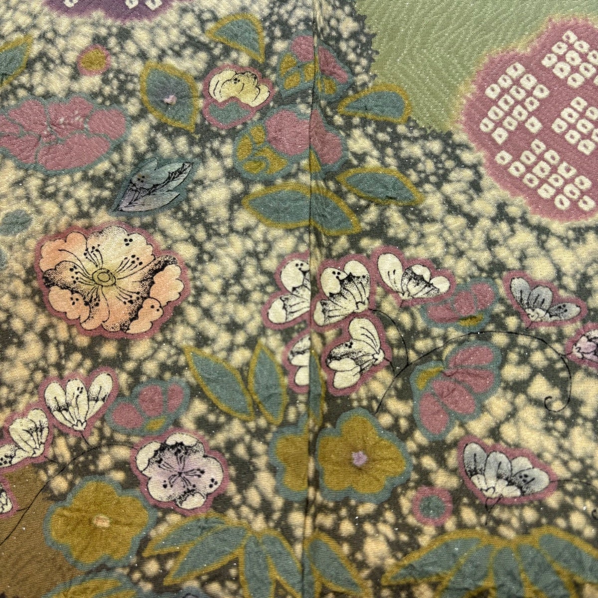 美品】 訪問着 身丈166cm 裄丈66.5cm M 袷 吉乃一廉 落款あり 辻が花