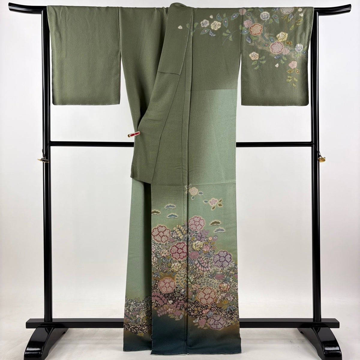 美品】 訪問着 身丈166cm 裄丈66.5cm M 袷 吉乃一廉 落款あり 辻が花