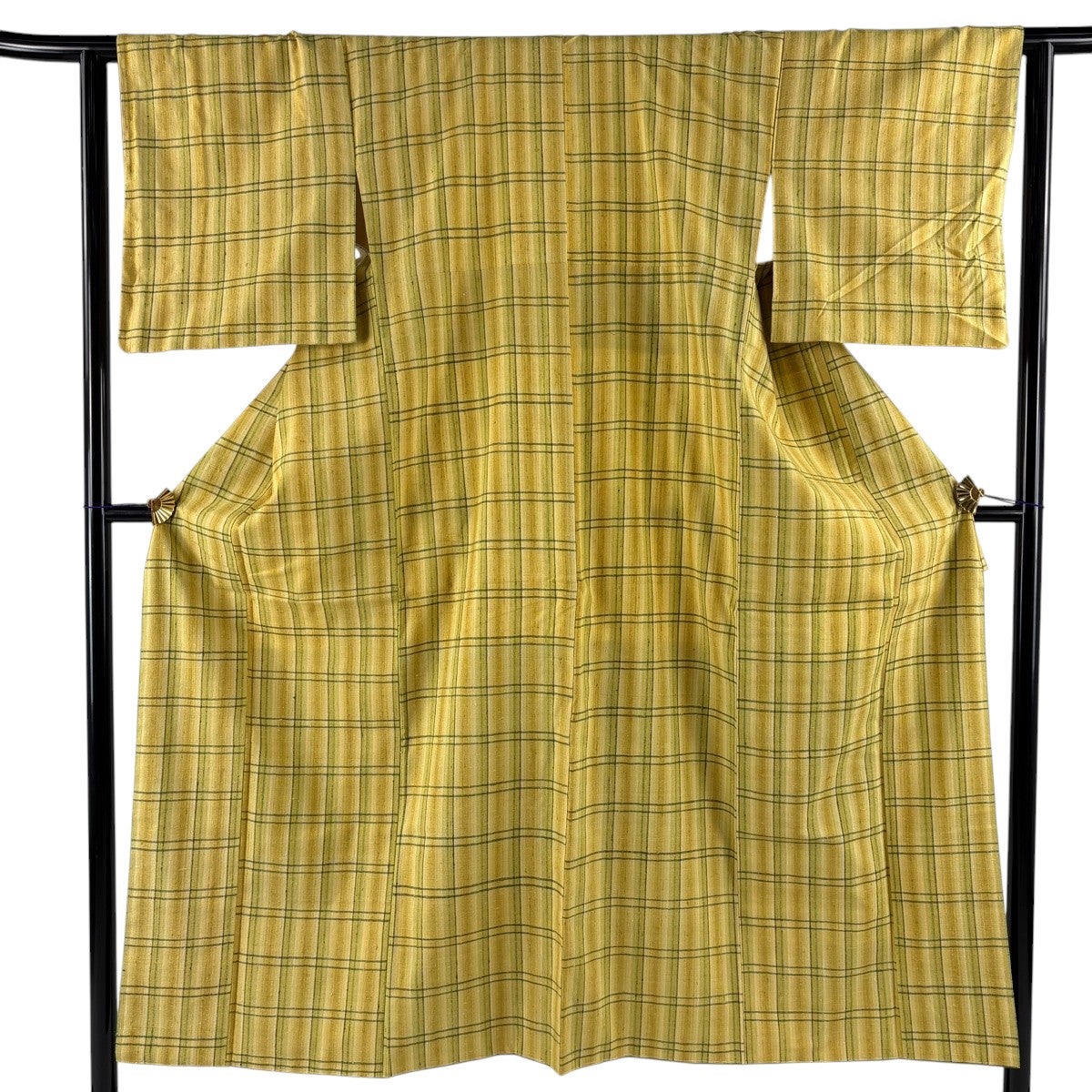 美品】 紬 身丈150cm 裄丈62cm S 袷 紅花草木 新田英行 新田間道 落款