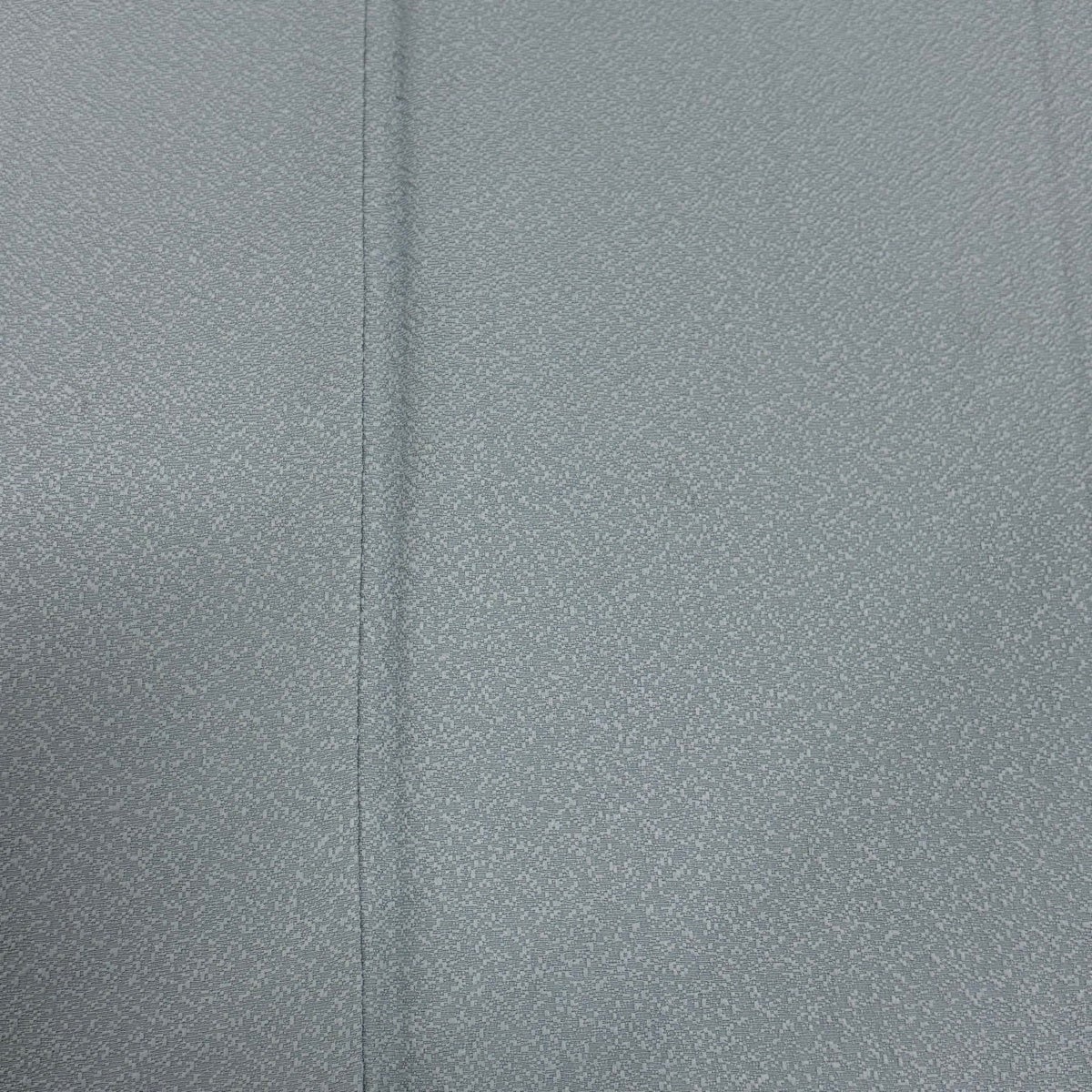 色無地 身丈152.5cm 裄丈62.5cm S 袷 百貫達雄 落款あり 地紋 青灰色