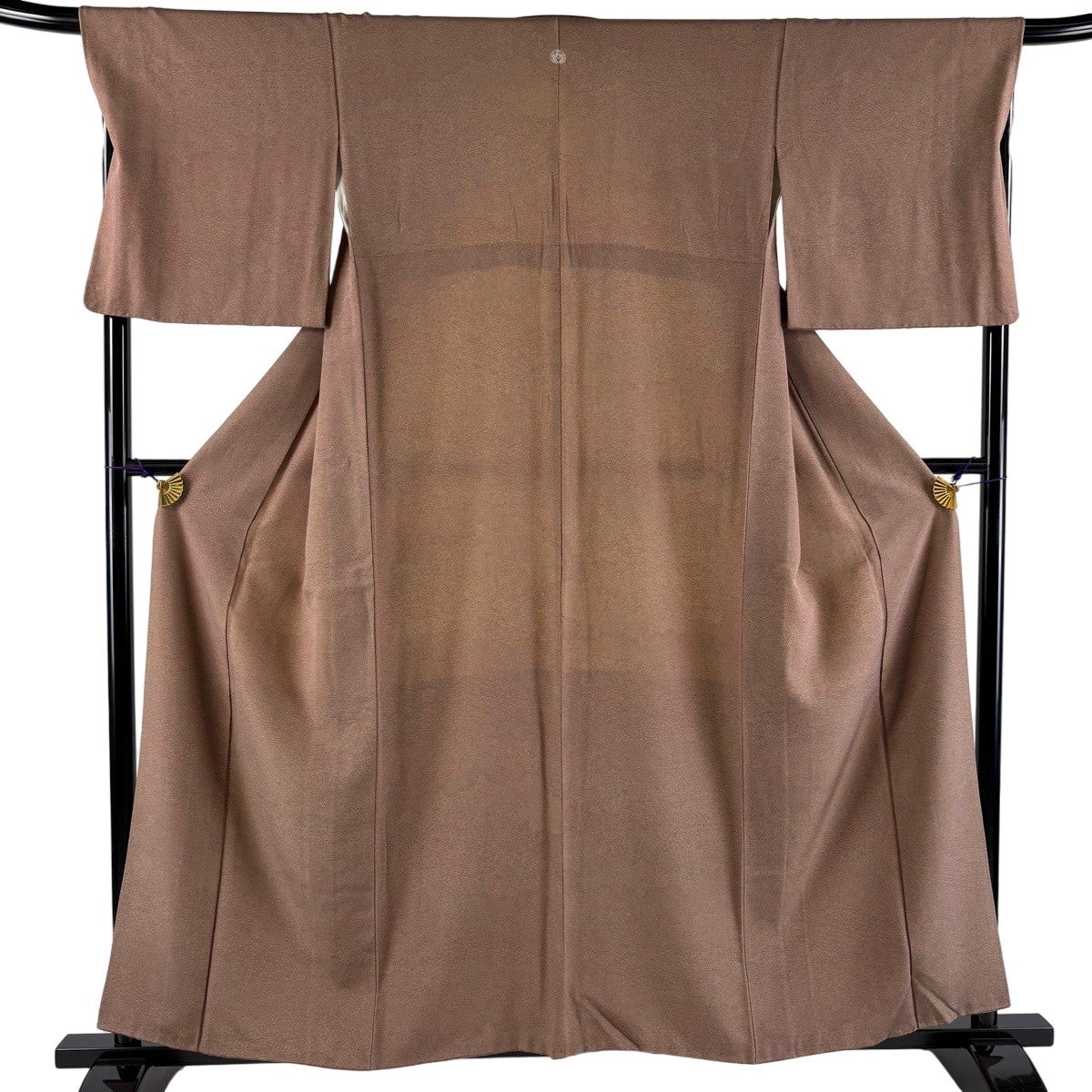 江戸小紋 身丈158.5cm 裄丈68.5cm L 袷 寄せ柄 雲文 茶色 正絹 秀品 一