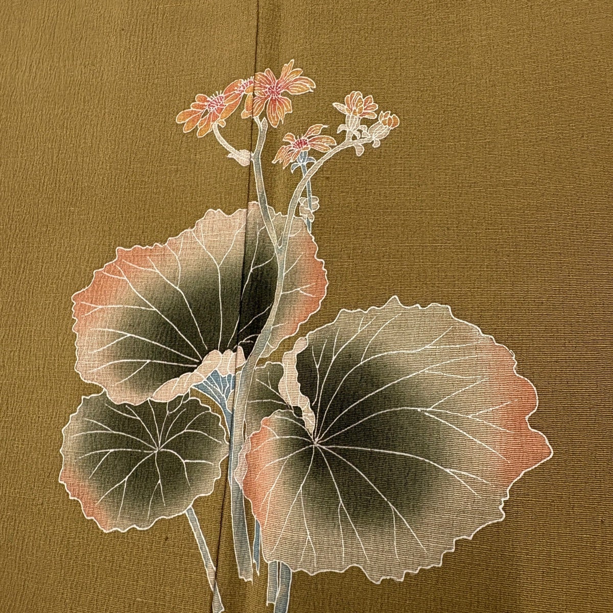 美品】 付下げ 身丈162cm 裄丈67cm M 袷 浅井青仁 落款あり 草花 山吹