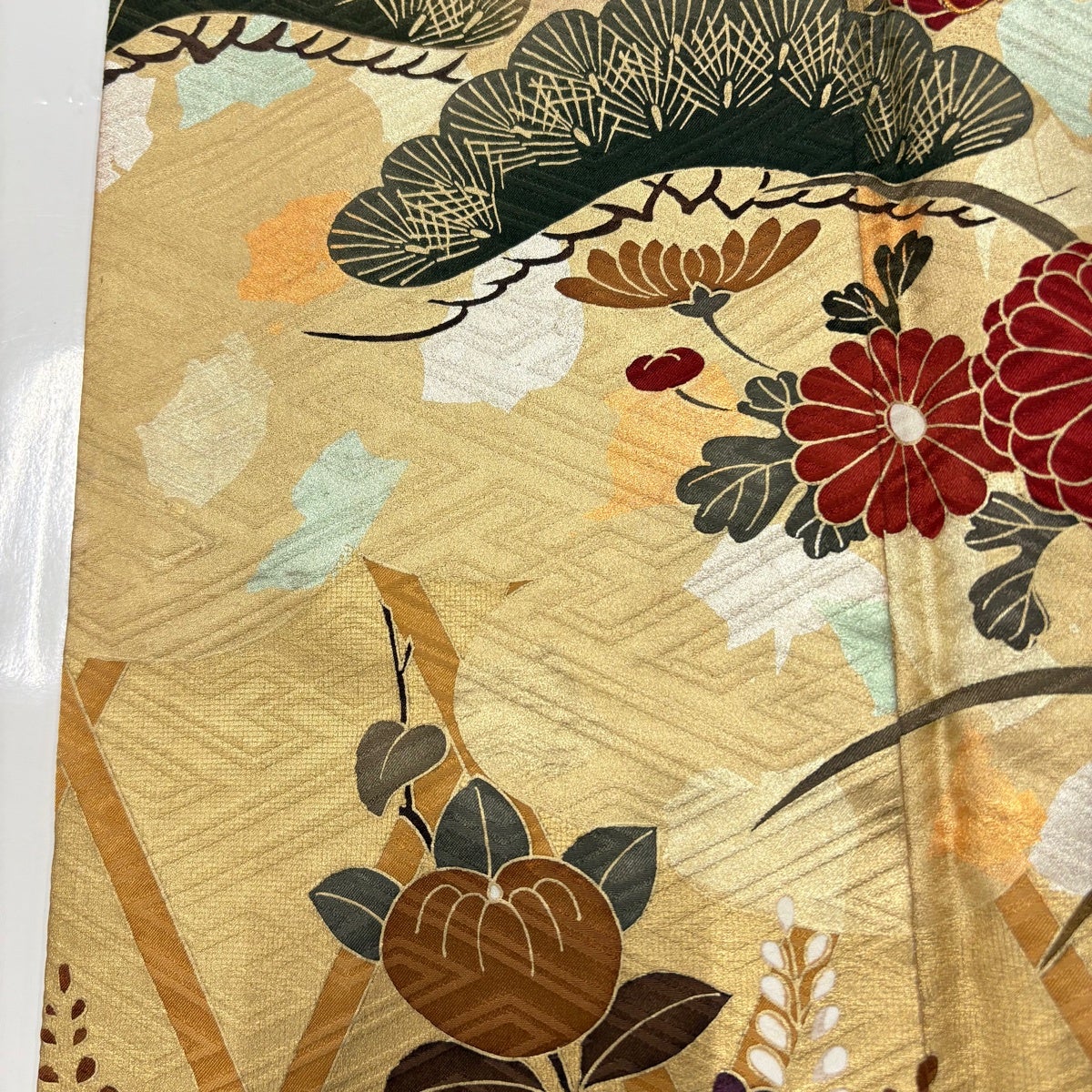 振袖 身丈162cm 裄丈65cm M 袷 松竹梅 菊 金糸 金銀彩 ピンク 正絹 秀