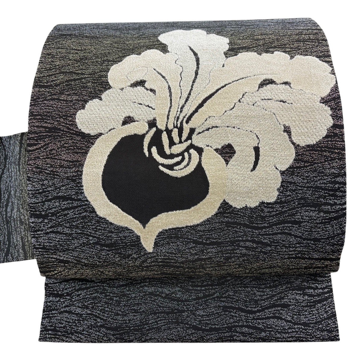 専用帯3726 3728 二点セット ●高級 正絹 名古屋帯 月 美品】 名古屋帯 秀品 かぶ 生り物 青灰色 正絹｜中古・古着
