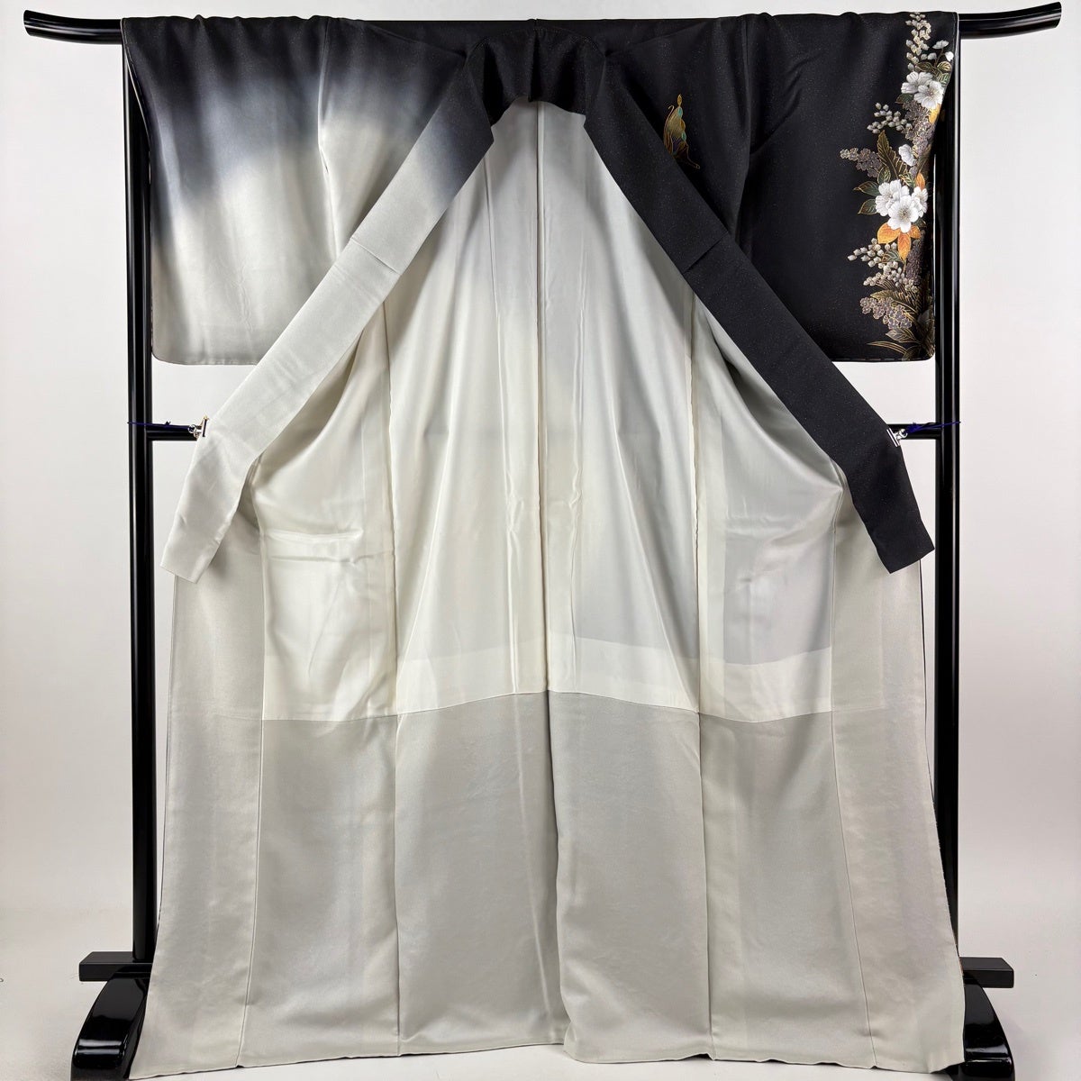 美品】 訪問着 身丈173.5cm 裄丈67.5cm L 袷 甲斐泰造 落款あり 蝶