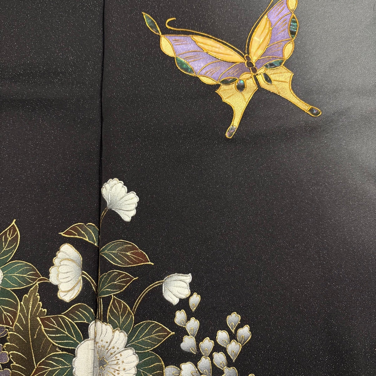 美品】 訪問着 身丈173.5cm 裄丈67.5cm L 袷 甲斐泰造 落款あり 蝶