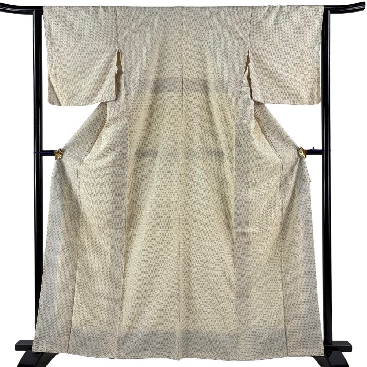 お召 身丈158cm 裄丈63.5cm 正絹 名品 【中古】 美品】 お召 身丈158cm 裄丈63cm S 単衣 縦縞 灰茶 正絹 逸品｜中古
