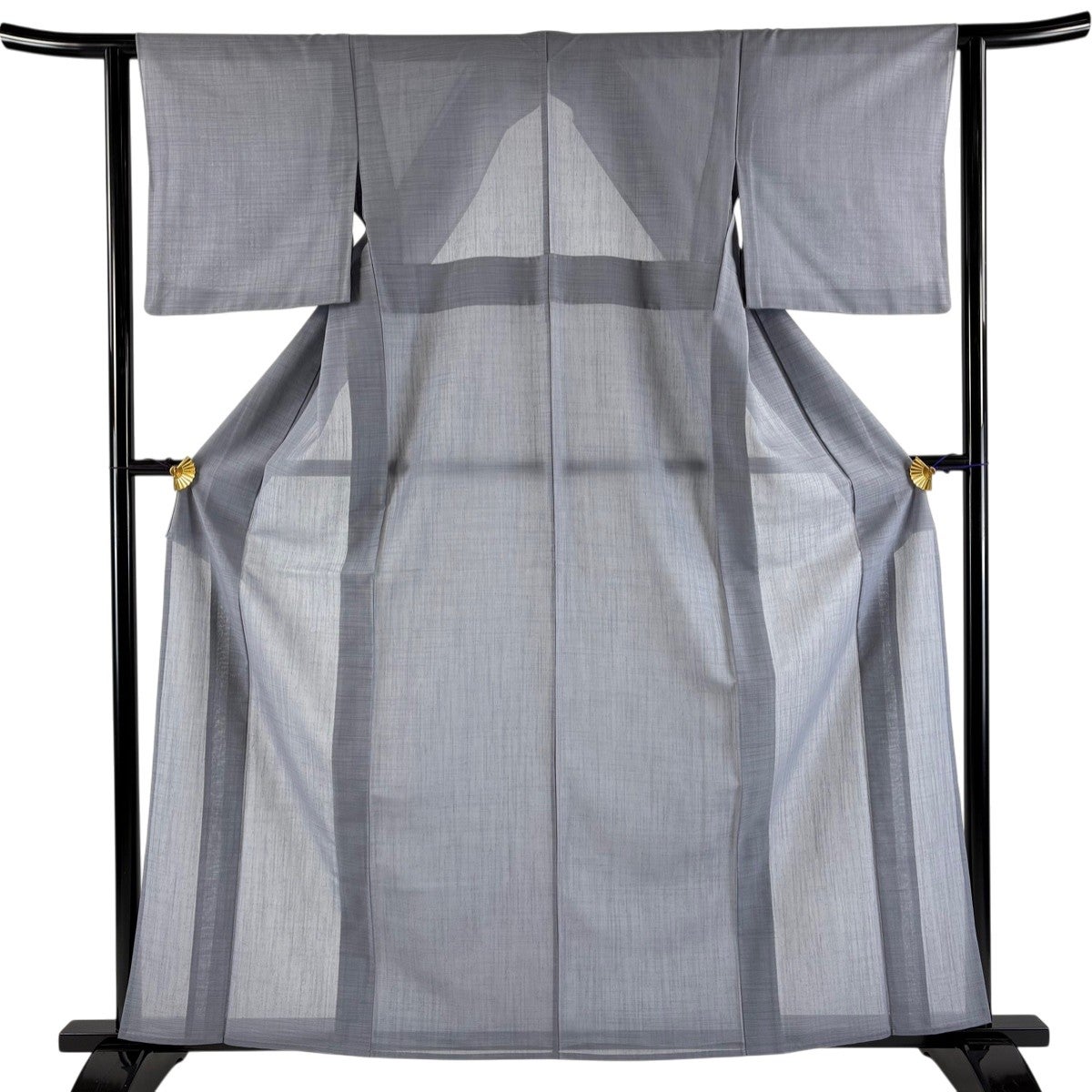 最終価格】 78%OFF 紬 身丈161.5cm 裄丈62.5cm S 薄物 夏紬 灰色 化繊