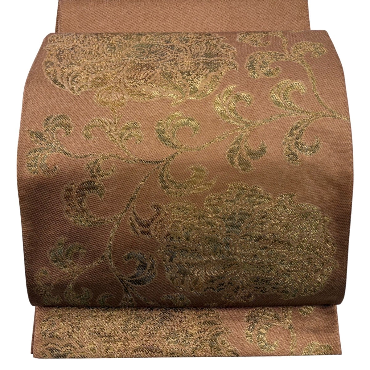 30%OFF 【美品】 袋帯 秀品 波 金銀糸 箔 薄茶色 お太鼓柄 正絹 K30