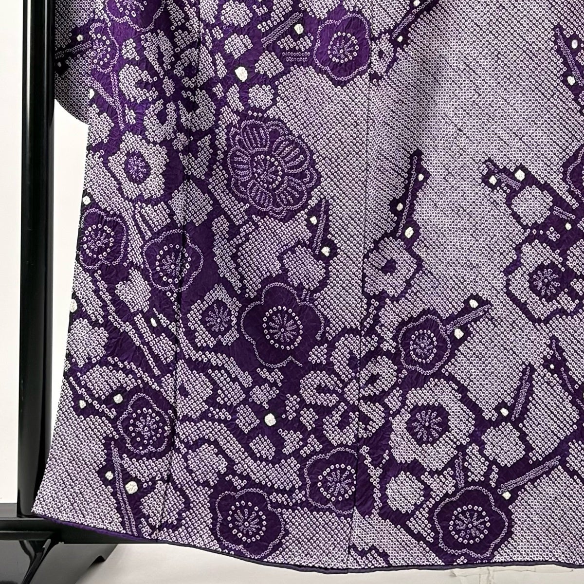 美品】 振袖 身丈160cm 裄丈65cm M 袷 梅 花柄 総絞り 紫 正絹 秀品