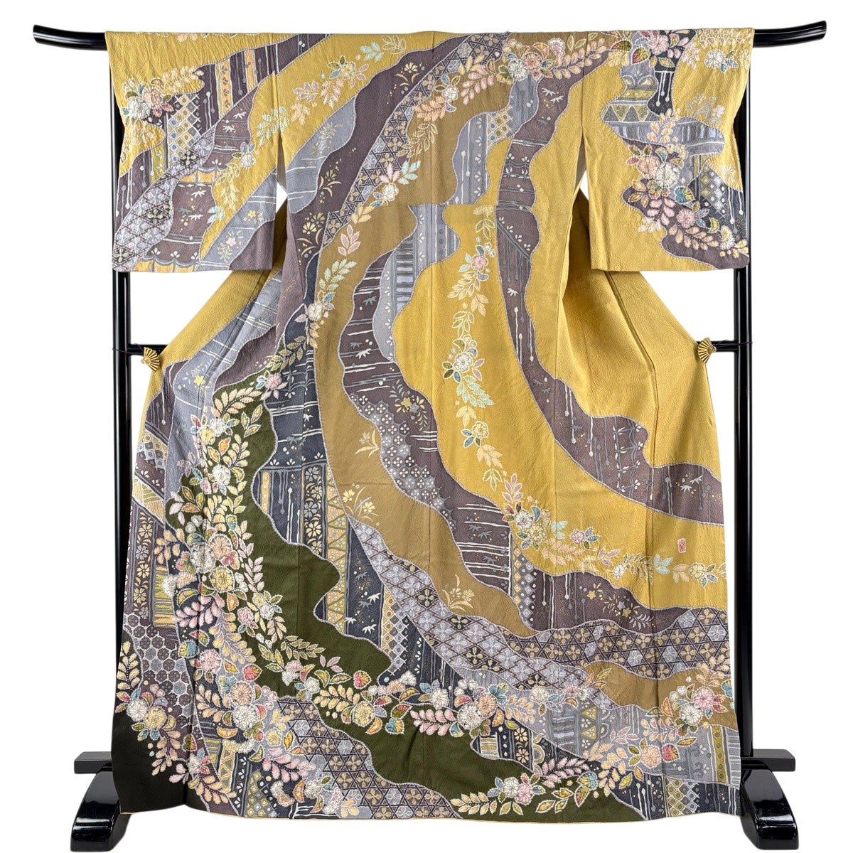 美品】 訪問着 身丈168.5cm 裄丈67.5cm L 袷 翠山工房 落款あり 辻が花