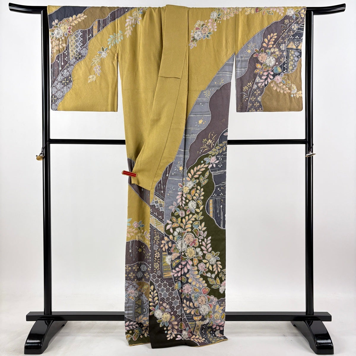 美品】 訪問着 身丈168.5cm 裄丈67.5cm L 袷 翠山工房 落款あり 辻が花