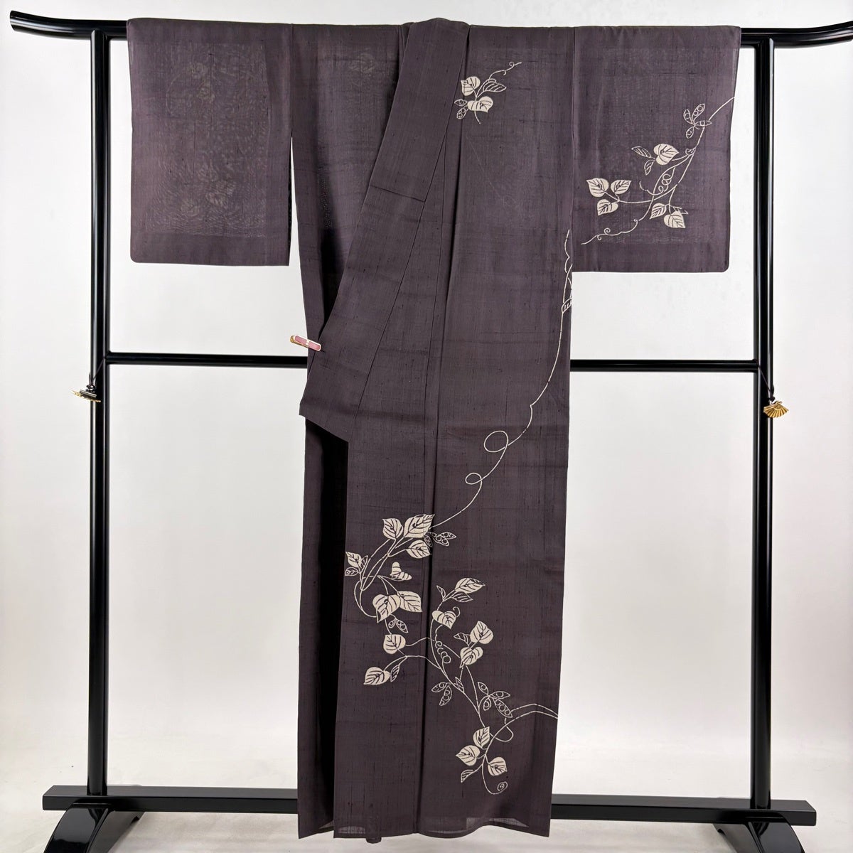 訪問着 身丈158.5cm 裄丈63cm S 薄物 しょうざん 生紬地 落款あり 証紙