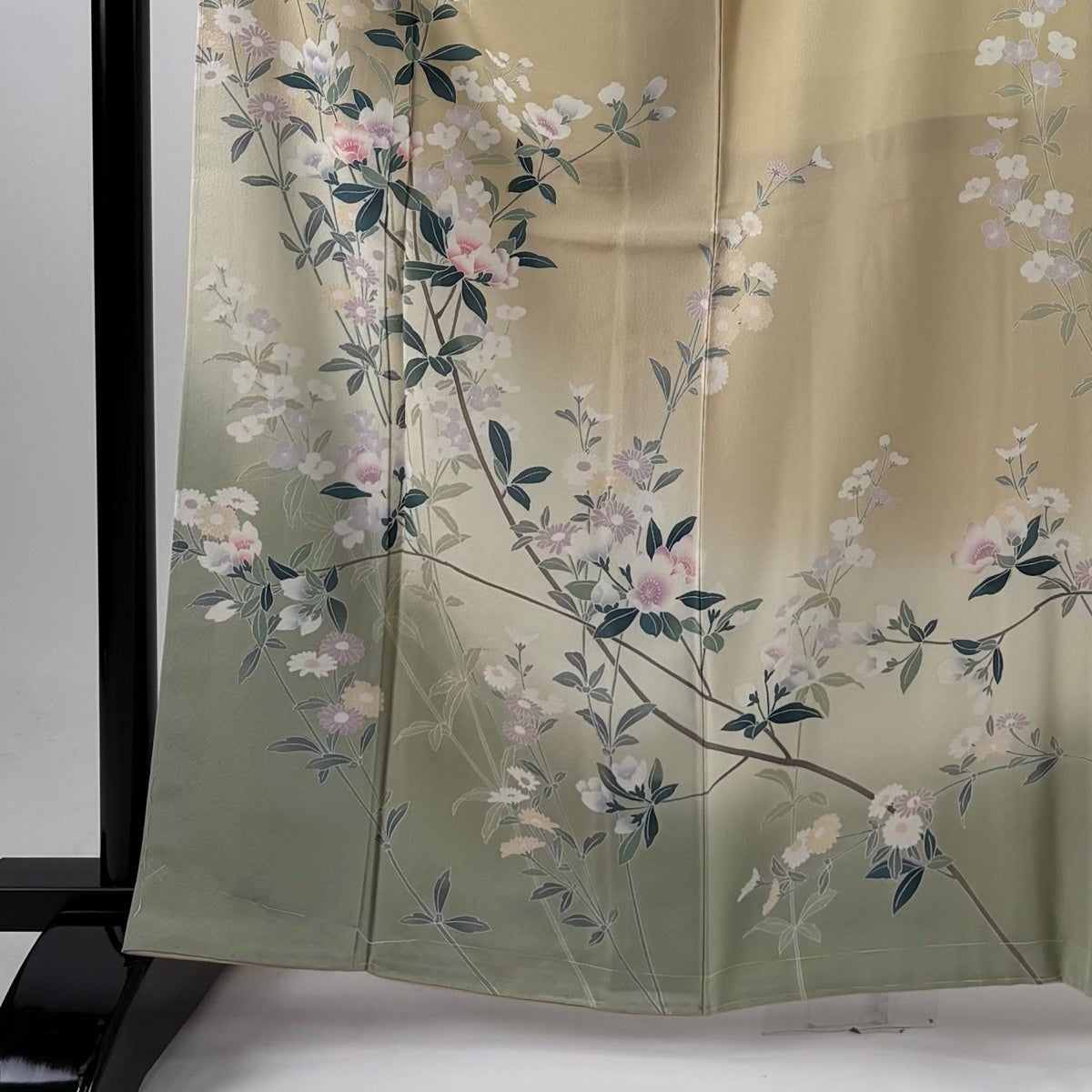訪問着 身丈164cm 裄丈67.5cm L 袷 枝花 草花 染め分け ぼかし