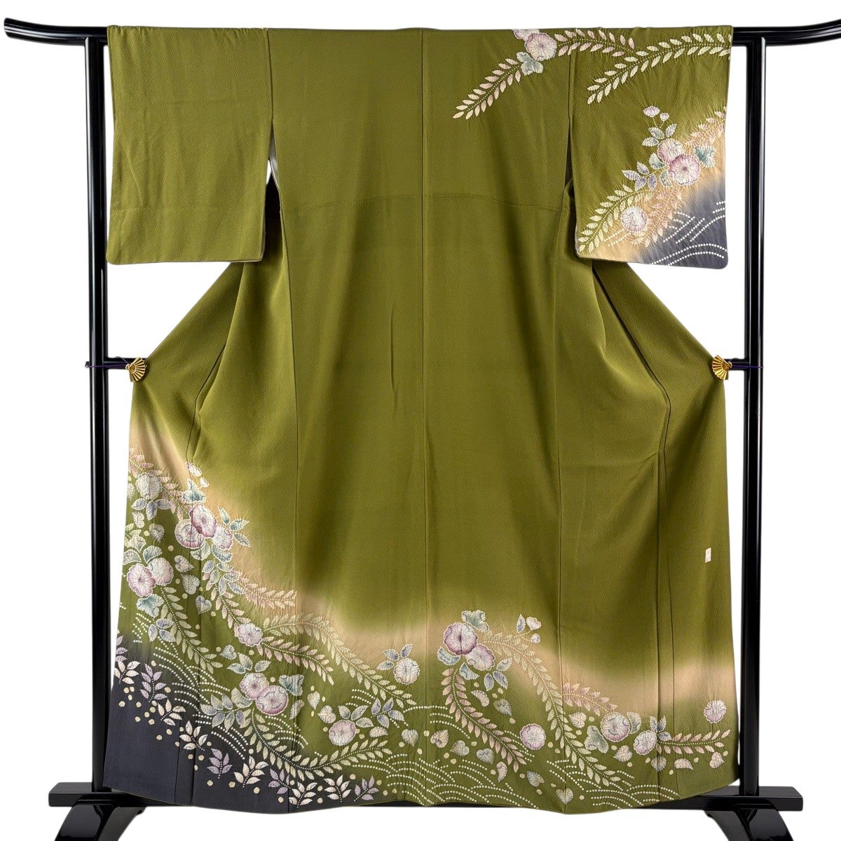 美品】 訪問着 身丈158.5cm 裄丈61cm S 袷 落款あり 辻が花柄 波