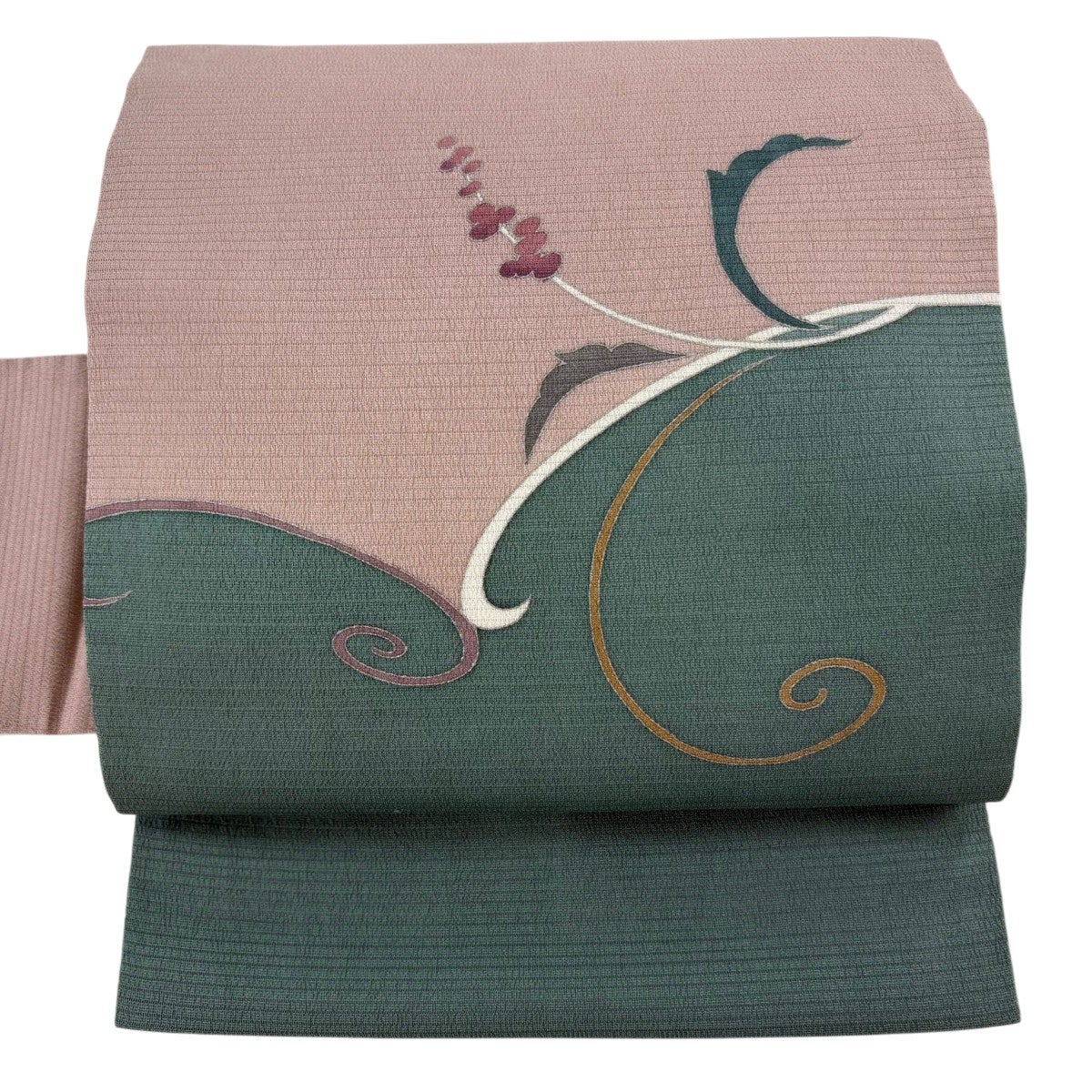 名古屋帯 秀品 夏帯 八寸名古屋帯 幾何学 青灰色 正絹|中古 名古屋帯 秀品 夏帯 八寸名古屋帯 幾何学 青灰色 正絹|中古