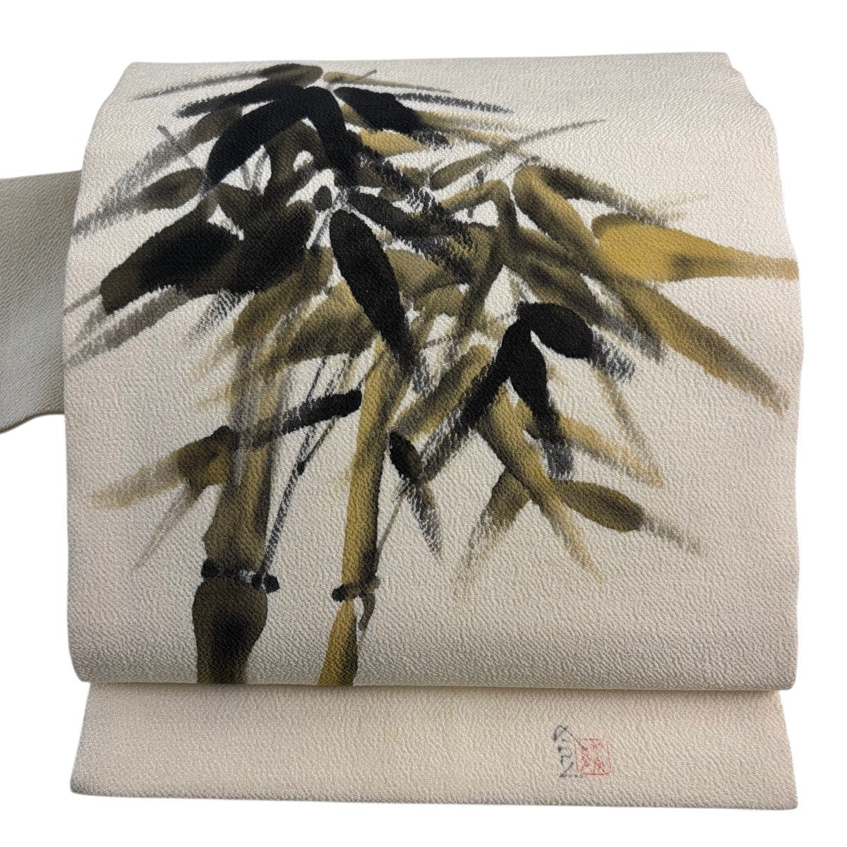 名古屋帯 秀品 綴れ 吹き寄せ 霞 金銀糸 クリーム 正絹｜中古・古着 