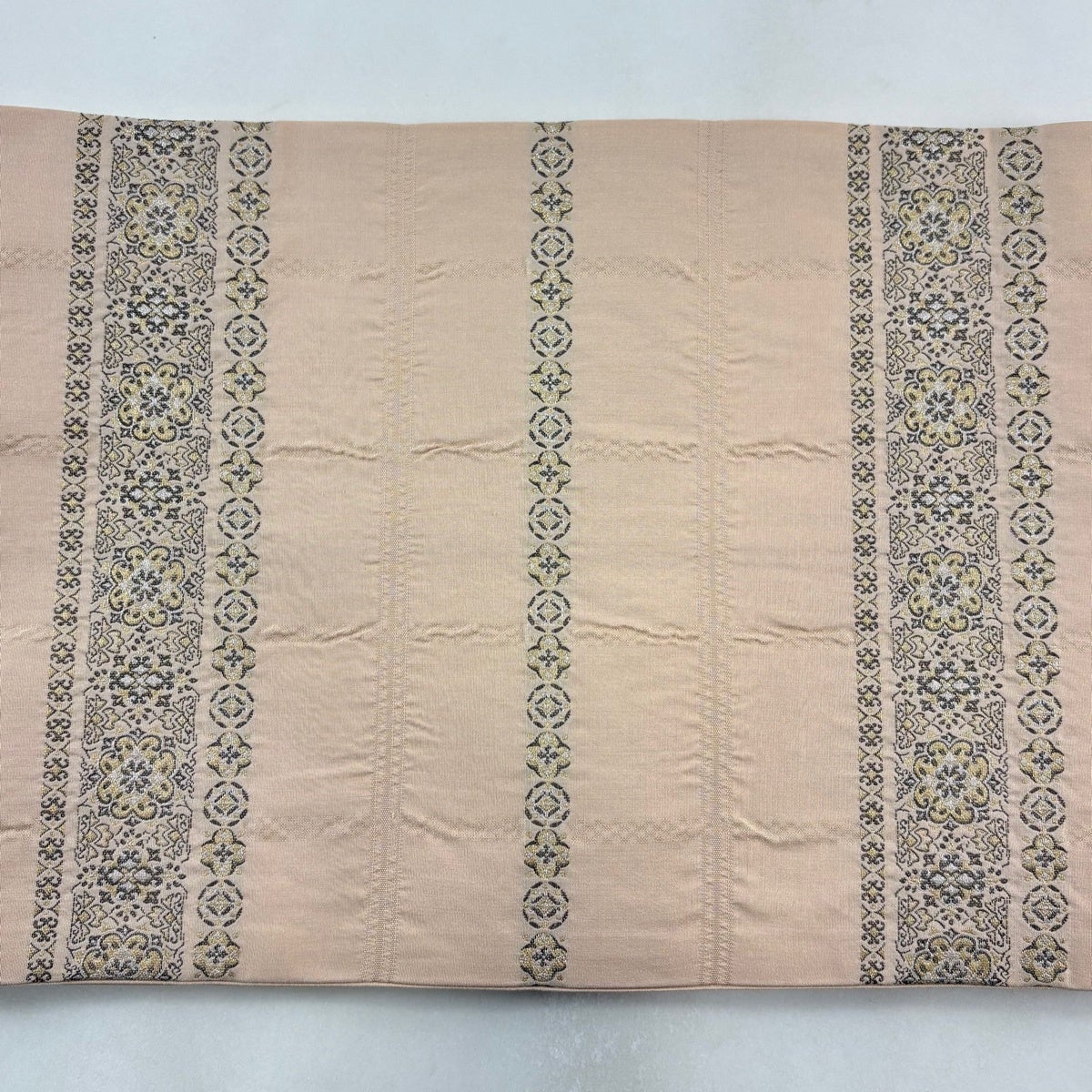 袋名古屋帯 優品 花 金銀糸 薄オレンジ 正絹｜中古・古着・リサイクル