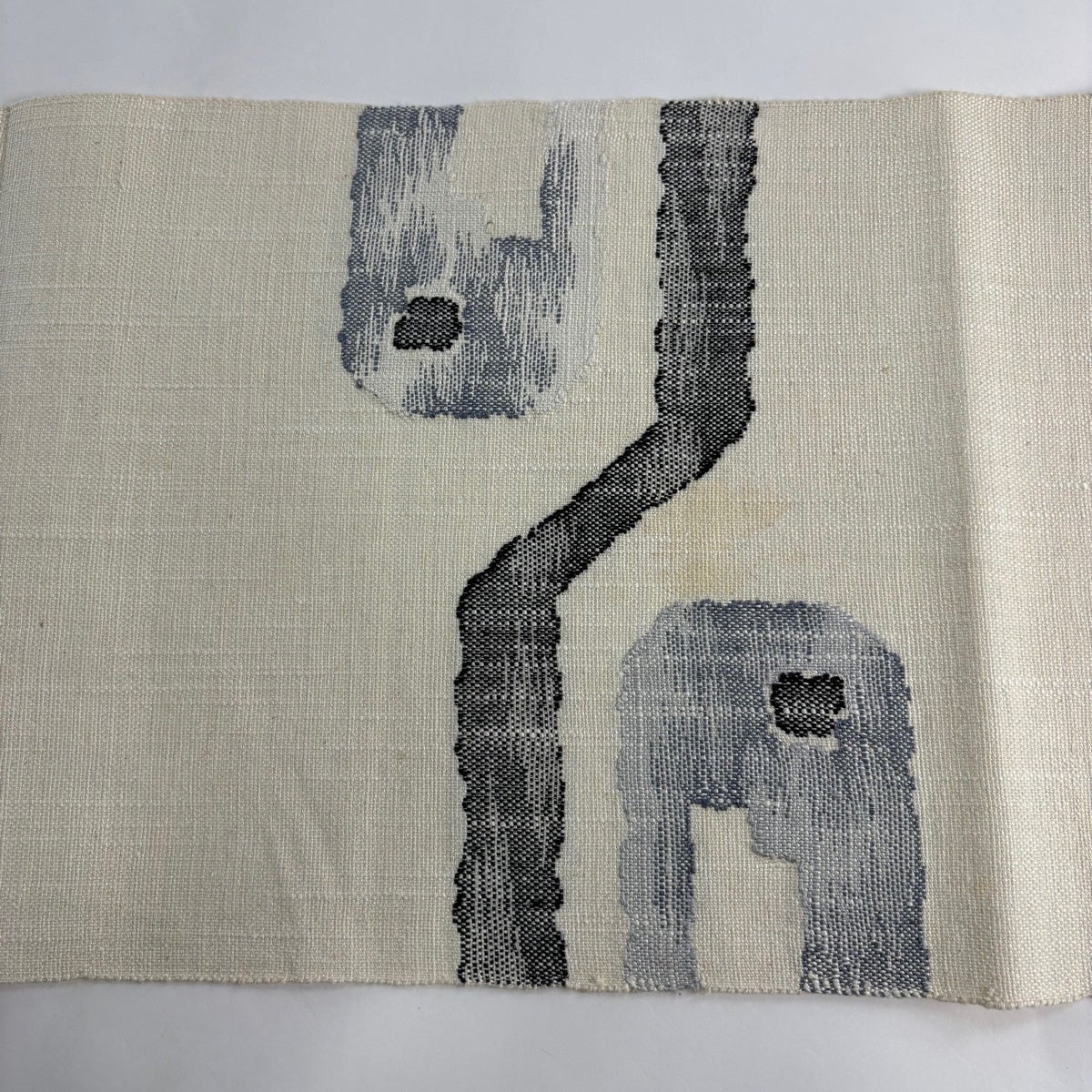 名古屋帯 優品 八寸名古屋帯 松葉仕立て 幾何学模様 クリーム 正絹