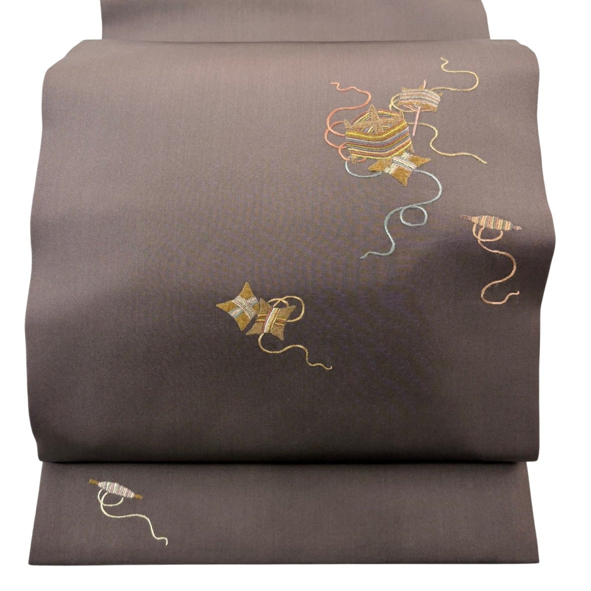 専用帯7700 7411 二本セット●正絹 落款 作家物 ムガシルク 野蚕糸 50%OFF 名古屋帯 秀品 落款あり 糸巻き 螺鈿箔 箔 銀色 正絹 K50｜中古