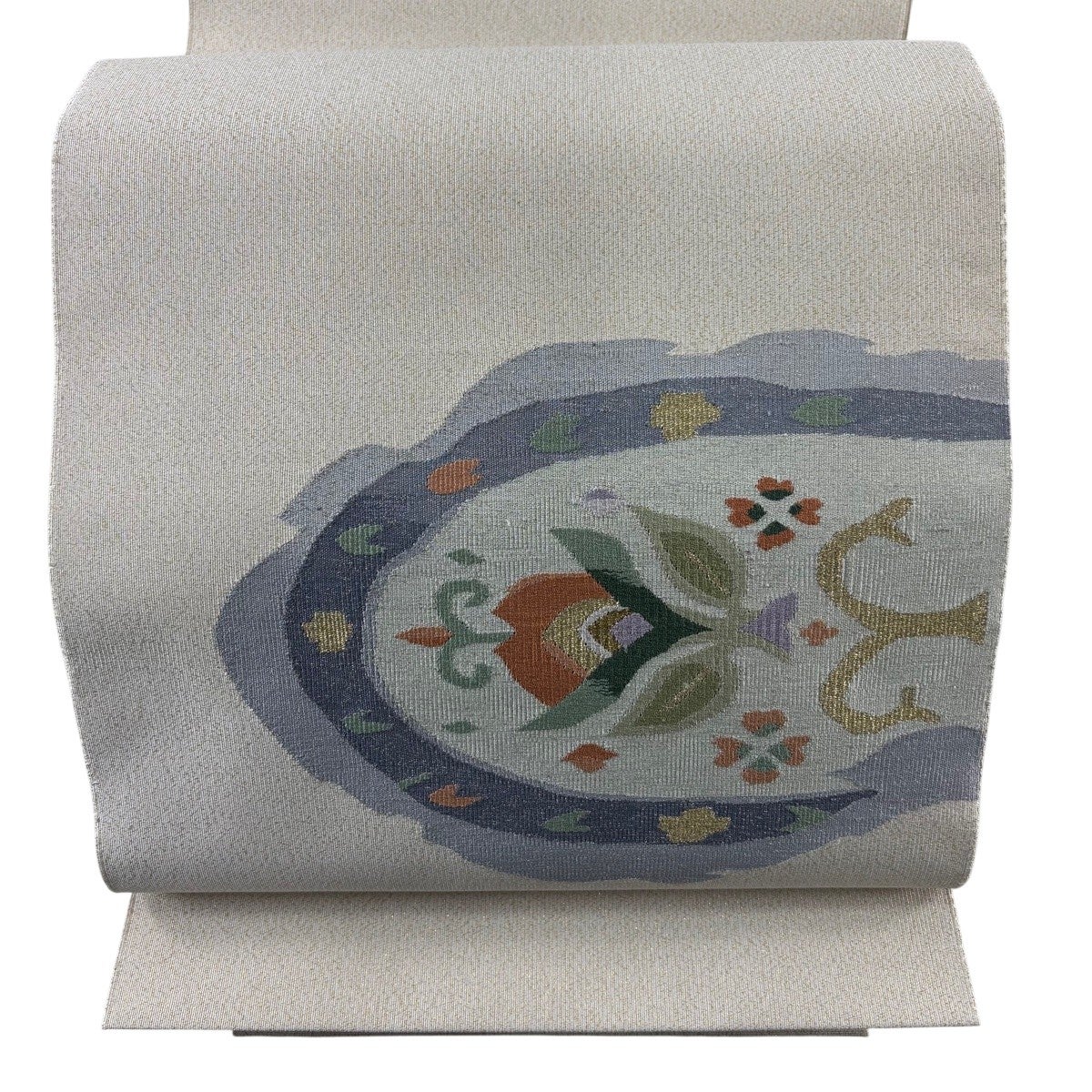 名古屋帯 秀品 夏帯 絽 八寸名古屋帯 松葉仕立て トンネル仕立て 枝花