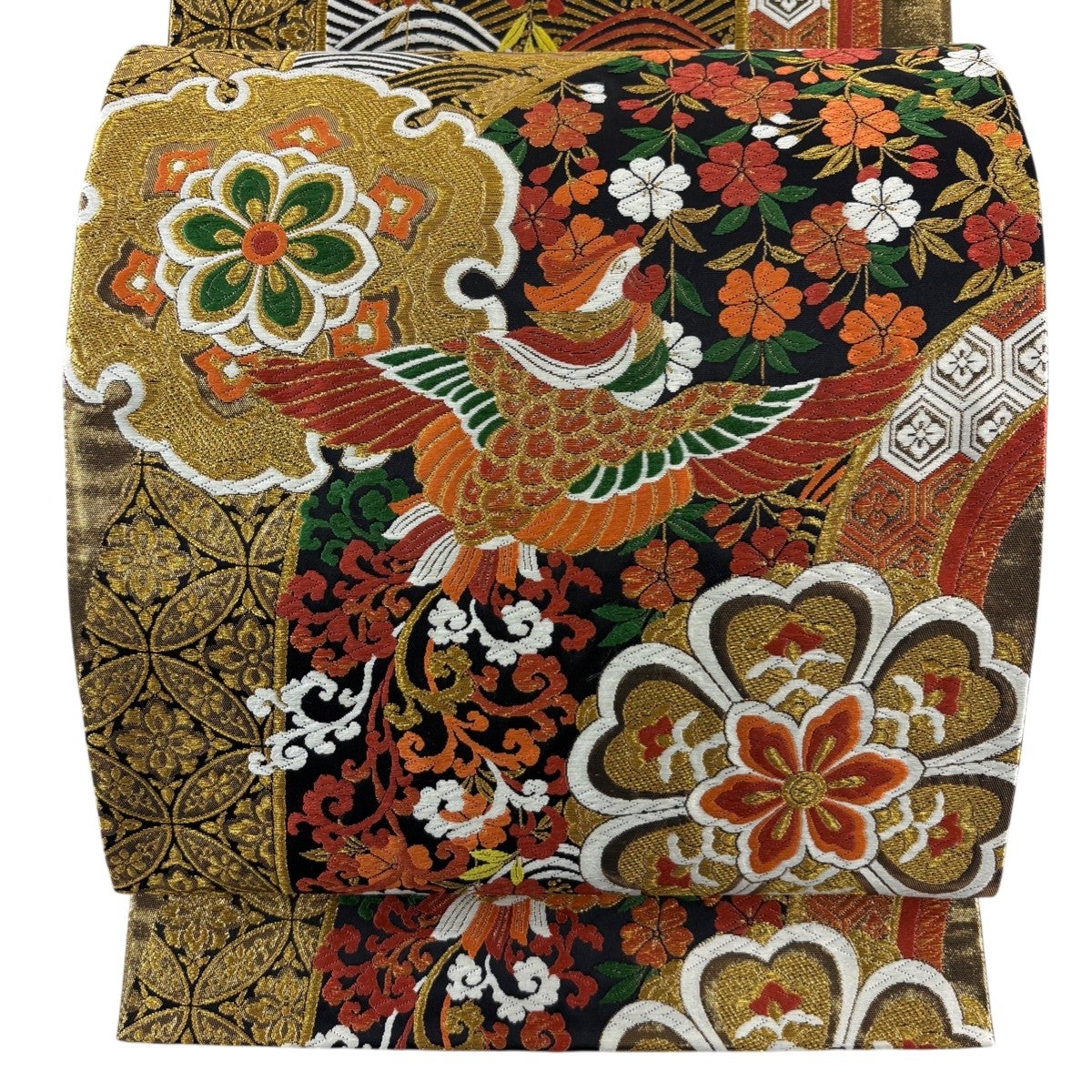 袋帯 秀品 花鳥 松竹梅 箔 唐織 黒 六通 正絹｜中古・古着・リサイクル